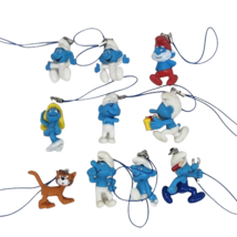 LOT OF 10 THE SMURFS MOBILE HANGER / DANGLE CHARMS PAPA SMURF SMURFETTE ... - £43.36 GBP