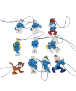 LOT OF 10 THE SMURFS MOBILE HANGER / DANGLE CHARMS PAPA SMURF SMURFETTE ... - £44.09 GBP