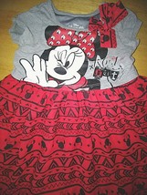 DISNEY &quot;MINNI&quot; TODDLER GIRL&#39;S SS KNIT TOP/SHEER FULL SKIRT DRESS-2T-WORN... - $8.59