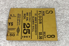 THE BEACH BOYS BUFFALO SPRINGFIELD 1967 CONCERT TICKET STUB ST JOHN&#39;S AL... - £37.94 GBP