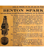 1917 Benton Spark Plugs Automotive Advertisement Chas Miller Automobilia... - €17,24 EUR