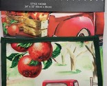 Fabric Printed Kitchen Apron with Pocket, 24&quot;x32&quot;, RED TRUCK WITH APPLES... - £11.72 GBP