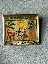 Esmeraldas El Encanto del Pacifico Colorful Dancing People Enamel Square Goldton - £7.44 GBP