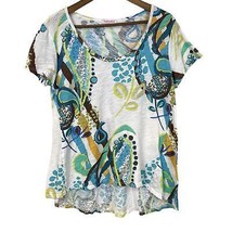 Fresh Produce Womens Large Paisley Scoop Neck T-Shirt Summer Beachy Coastal USA - $25.19