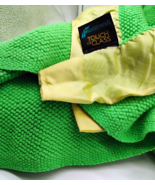 Fieldcrest Touch of Class  TWIN Acrylic Green Weave Blanket Yellow Satin... - €24,06 EUR