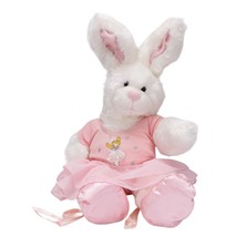 Build A Bear Bunny Plush 19&quot; White Pink Ballerina Ballet Shoes Rabbit Da... - $17.68