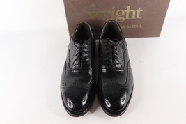 NOS Vintage 90s Mens Size 10 A Leather Oxford Wingtips Dress Shoes Black... - £108.70 GBP