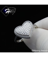 WOMEN 925 STERLING SILVER ICED CZ HEART SHAPE ENGAGEMENT RING SIZE 6-9*S... - $27.39 CAD