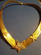 KIRKS FOLLY AB Crystal &quot;Stars&quot; Multi-strand Wire Choker NECKLACE in Gold... - $73.00