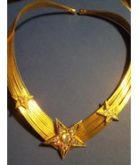 KIRKS FOLLY AB Crystal "Stars" Multi-strand Wire Choker NECKLACE in GoldTone - £58.54 GBP