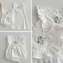 BELLA Cotton Girl dress, Floral Girl Dress, BIg sister Little Sister Outfit - £26.46 GBP