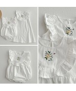 BELLA Cotton Girl dress, Floral Girl Dress, BIg sister Little Sister Outfit - £26.28 GBP