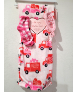 3pc Valentines Day Pink Truck Super Soft Throw Blanket Home Decor 50x60 - £23.34 GBP