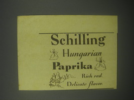 1935 Schilling Hungarian Paprika Ad - rich red delicate flavor - $18.49