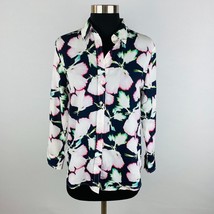 Banana Republic Dillon Shirt Top Big Abstract Floral Print Petite XS Womens - £18.25 GBP