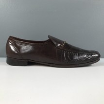 Vintage Florsheim Imperial Loafers Mens 9.5 C Dark Brown Leather Horsebit Logos - £28.95 GBP