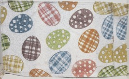 Set Of 2 Same Chenille Placemats,13&quot; X 19&quot;, Large Easter Colorful Eggs, Bl - £10.08 GBP