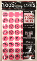 Sunburst 1000 Pre-Priced Labels Quick &amp; Easy Pricing, Garage &amp; Yard Sale... - $6.92