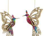 Gisela Graham London Fantasy Butterfly Hummingbird Ornaments Set of 2 #6... - $21.41