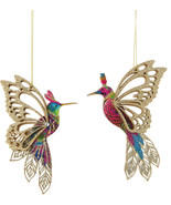 Gisela Graham London Fantasy Butterfly Hummingbird Ornaments Set of 2 #6... - £16.74 GBP