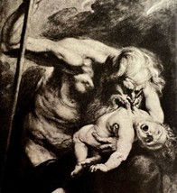 Rubens Saturn Devouring His Child Print 1939 Gray Tone Plate Mythology Art DWX2B - £19.91 GBP