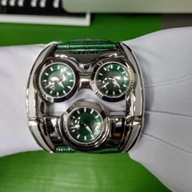 invicta men cuadro quartz watch green genuine calf leather strap mini tr... - $799.90