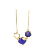 Lapis Lazuli Pendant Necklace for Women with Gold-Plated Sterling Silver... - $161.38 CAD