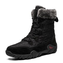 Winter Snow Boots Men Waterproof Shoes with  Plush Warm Men Boots Outdoor Footwe - £74.74 GBP