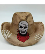 Custom Painted Skeleton Cowboy Hat Fedora Cam Newton Style - $460.91 MXN