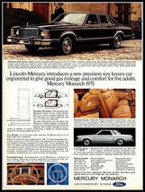 1974 Magazine Car Print Ad - MERCURY Monarch Ghia 4 Dr Sedan, 2 Dr Coupe A7 - $7.59
