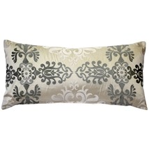 Sumatra Moonlight Embroidered Silk Decorative Throw Pillow 12x24, with Polyfill  - £47.92 GBP