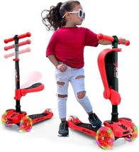 Hurtle HURFS38R 3-Wheeled Scooter for Kids w/ LED Light Wheels - Red (Op... - $40.49