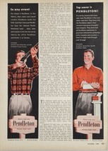 1955 Print Ad Pendleton Virgin Wool Men&#39;s Outdoor Shirts Woolen Mill Portland,OR - £14.04 GBP