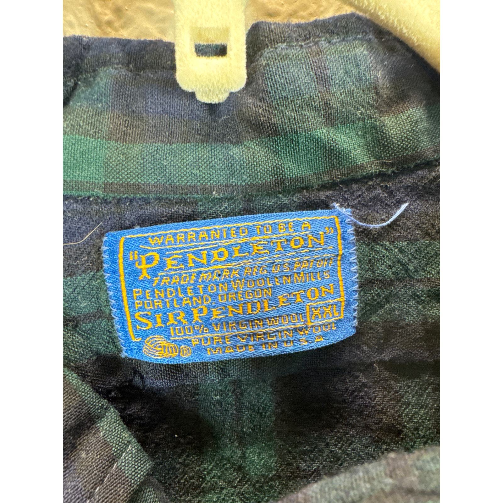 Vintage Pendleton Shirt 1980's Mens Green Blue Wool Tartan USA Made Size XXL Item image 4