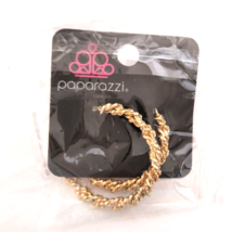 New With Tags  Earrings Braided Bravado Gold Color Hoops 1 1/2 in Papara... - $6.93