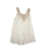 Calypso St. Barth&#39;s White Crinkle Boho Swim Coverup Crochet Neckline Small - €21,03 EUR
