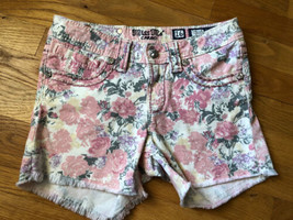 Miss Me Teens Juniors Floral Shorts Cutoffs Cargo Rose CK4021H1 Size 16 - £14.63 GBP