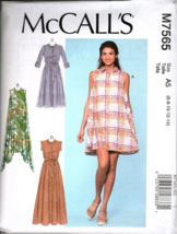 McCall&#39;s M7565 Misses 6 to 14 Button Up Dress Uncut Sewing Pattern New - £10.90 GBP