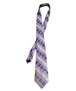 Stafford Silk Men’s Necktie  Tie Purple Plaid B2 - £7.78 GBP
