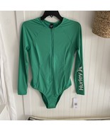 Hurley Women’s One Piece Long Sleeve Swimsuit Size Large Emerald Green NEW - £30.06 GBP