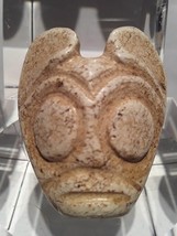 Hongshan Chicken Bone white Jade Owl Or Bat Man mask Pendant - £549.41 GBP