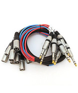 New 8 Channel 5&#39; XLR Male to 1/4&quot; TRS Audio SNAKE CABLE - £70.61 GBP