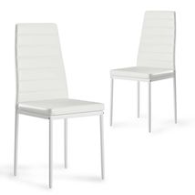 Set of 2 White PU Leather Modern Dining Chairs for Kitchen - $97.99
