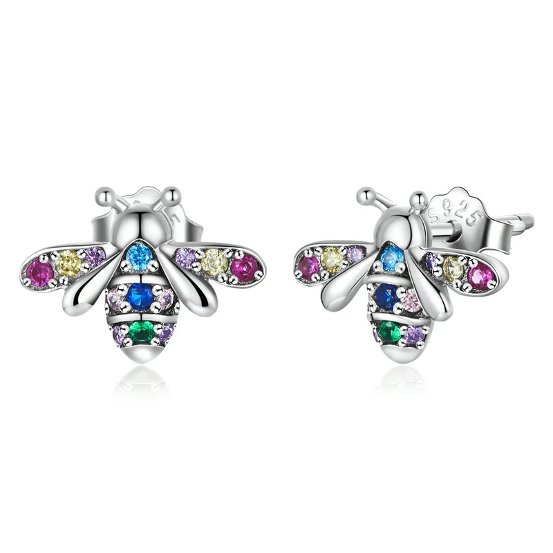 100% 925 Sterling Silver Rainbow Insect Bee Beetle Spider Butterfly Dragonfly St - £12.69 GBP