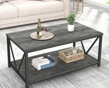Coffee Table, Rustic Wood And Metal Center Table For Living Room, 39.3 I... - $215.99