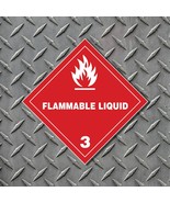 6&quot; x 6&quot; FLAMMABLE LIQUID DOT Transportation Hazard OSHA Thick 6 mil Viny... - $128.35 MXN