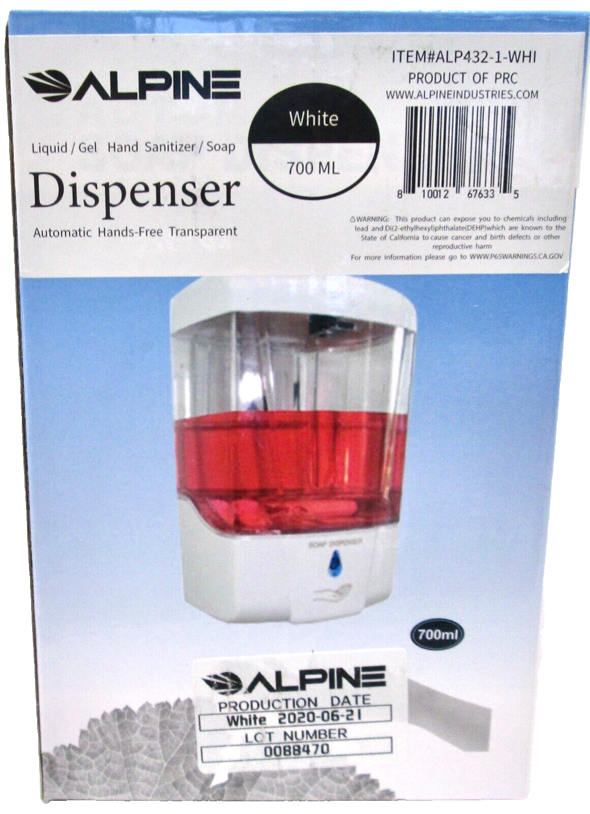 Primary image for Alpine ALP432 Wall Mounted Automatic Soap Dispenser Touchless Liquid Soap - New