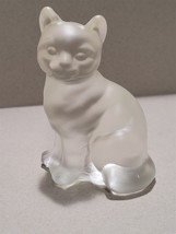 Fenton Crystal Velvet Sitting Cat Figurine  - $22.49