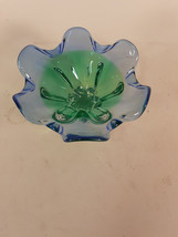 Vintage Murano Style Footed Candy Bowl, Nice Heavy Vintage Glass - $26.81