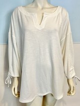 NWT Talbots Plus T By Talbots White Knit 3/4 Sleeve V Neck Top Size 3X - £37.52 GBP